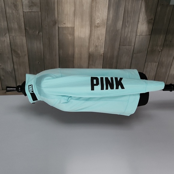 PINK Victoria's Secret Quarter Zip Pullover Athletic Jacket Like New Aqua Size L - Picture 4 of 6